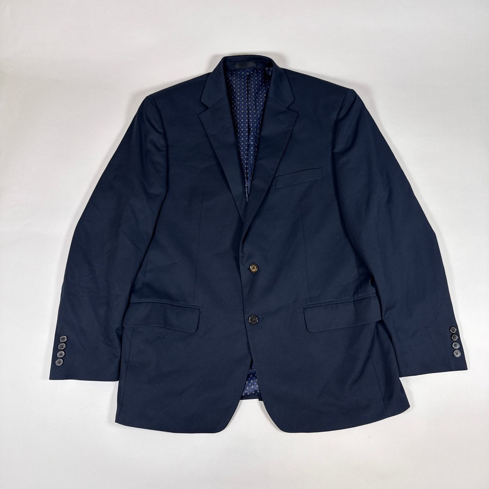 Lauren Ralph Lauren Mens Blazer 44R Navy Blue 2-Button Stretch Professional